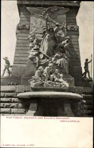 Ak Indianapolis Indiana USA, Kriegstafel, Soldaten- und Matrosendenkmal