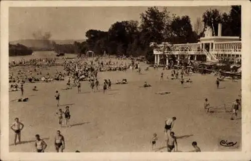 Ak Villennes sur Seine Yvelines, La Plage