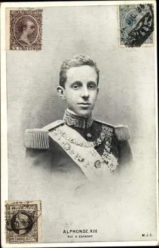 Ak Alfonso XIII, König Alfons XIII. von Spanien, Roi d'Espagne, Portrait