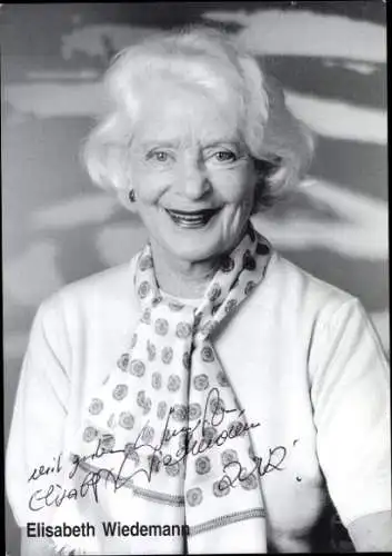 Ak Schauspielerin Elisabeth Wiedemann, Portrait, Autogramm