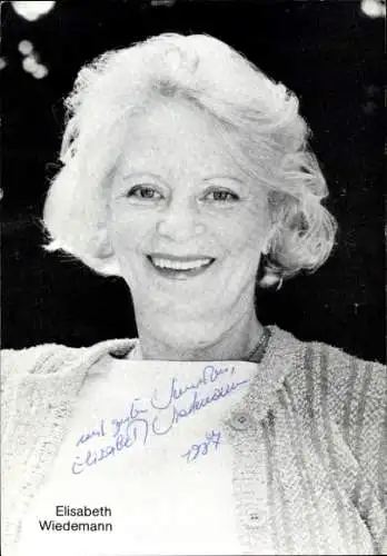 Ak Schauspielerin Elisabeth Wiedemann, Portrait, Autogramm