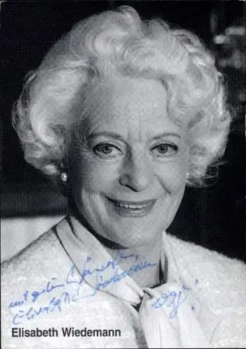 Ak Schauspielerin Elisabeth Wiedemann, Portrait, Autogramm