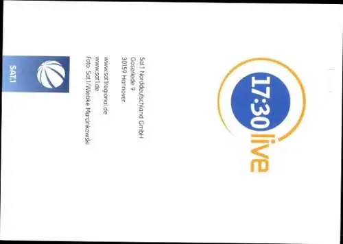 Ak Schauspielerin Wiebke Ledebrink, Portrait, Autogramm, SAT1 Logo