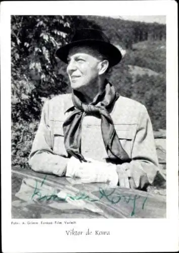 Ak Schauspieler Viktor de Kowa, Hut, Portrait, Autogramm