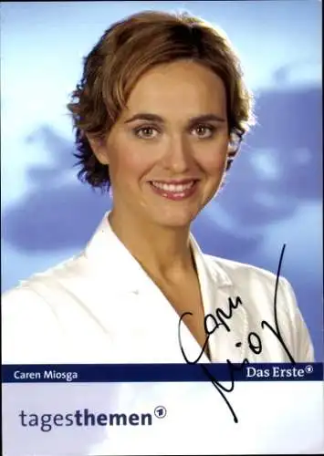 Ak Schauspielerin Caren Miosga, Portrait, Autogramm, ARD, Tagesthemen