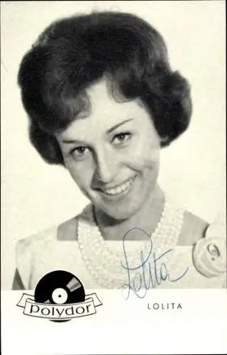 Ak Schauspielerin und Sängerin Lolita, Portrait, Autogramm