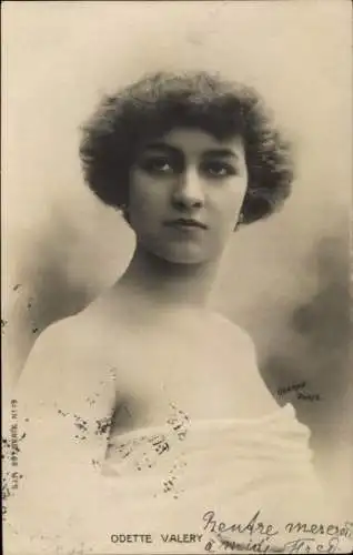 Ak Schauspielerin Odette Valery, Portrait