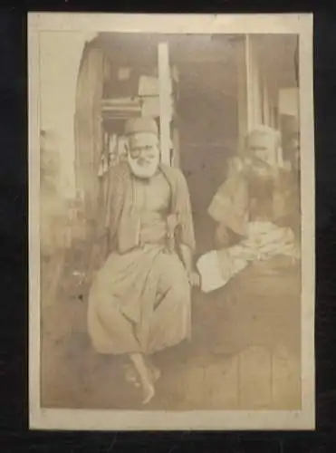 Malaysia - Originalphotographie - August Sachtler, um 1864 - Penang, alte einheimische Männer