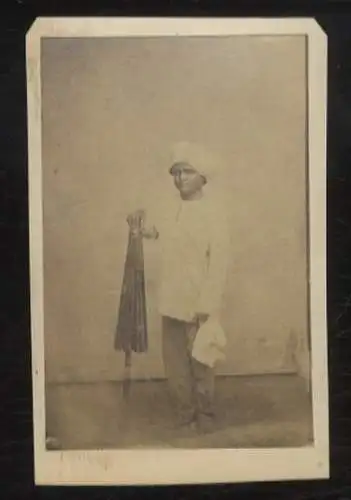 Malaysia - Originalphotographie - August Sachtler, um 1864 - Penang, Junge mit Turban u. Schirm