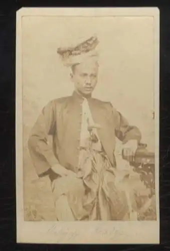 Malaysia - Originalphotographie - August Sachtler, um 1864 - Penang, Portrait malayischer Adliger