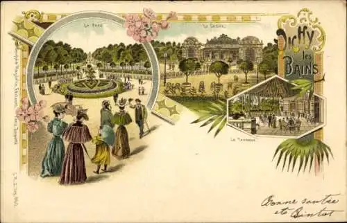 Litho Vichy Allier, Park, Casino, Terrasse