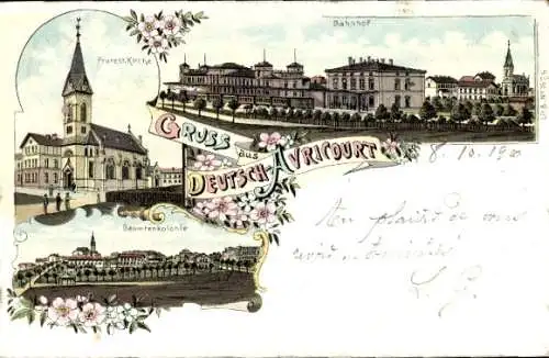 Litho Deutsch Avricourt Avricourt Allemand Meurthe et Moselle, Bahnhof, Post, Kirche, Beamtenkolonie