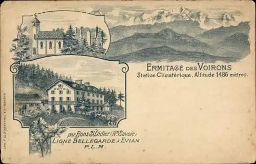 Litho Bons Haute Savoie, Ermitage des Voirons, Bellegarde-Linie in Evian