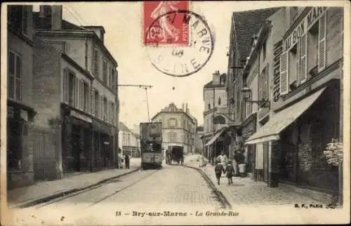 Ak Bry-sur-Marne Val de Marne, Grande Rue