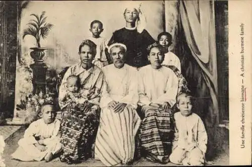 Ak Myanmar Burma, eine burmesische christliche Familie