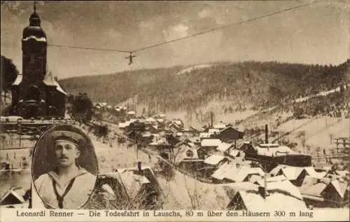 Ak Lauscha in Thüringen, Hochseilartist, Portrait Leonardi Renner