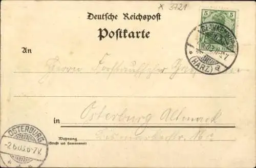 Litho Wendefurth Altenbrak Harz, Gasthof Zur Erholung