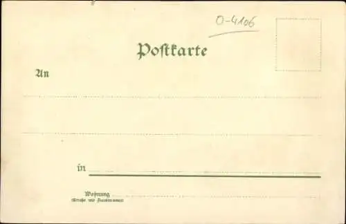 Litho Löbejün im Saalekreis, Rathaus, Ratskeller, Kirche, Bahnhof, Kaiser-Friedrich-Denkmal