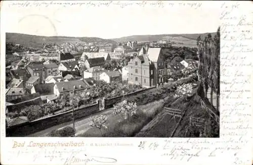 Ak Langenschwalbach Bad Schwalbach im Taunus, Blick von der Kemeler Chaussee, Gesamtansicht