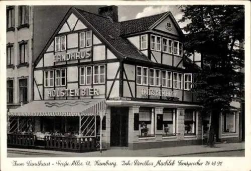 Ak Hamburg Mitte Altstadt, Landhaus, Große Allee 12, Fachwerkhaus