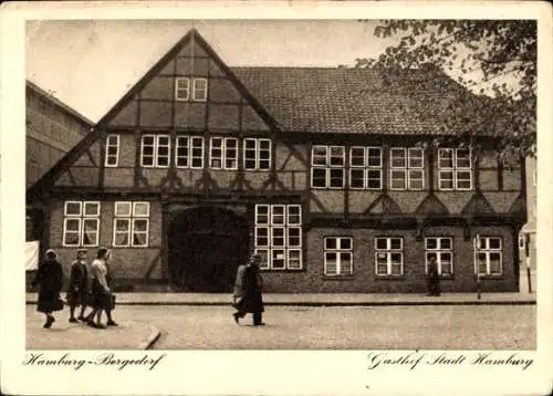 Ak Hamburg Bergedorf, Gasthof Stadt Hamburg, Fachwerkhaus