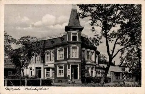 Ak Höftgrube Wingst in Niedersachsen, Bahnhofshotel