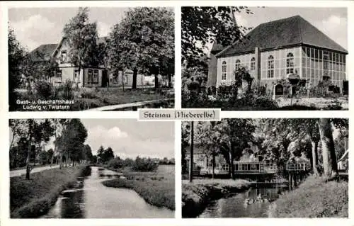 Ak Steinau in Niedersachsen, Gast- und Geschäftshaus Ludwig von Twistern, Kirche, Brücke