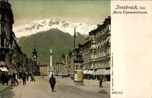 Ak Innsbruck in Tirol, Maria Theresien Straße, Litfaßsäule