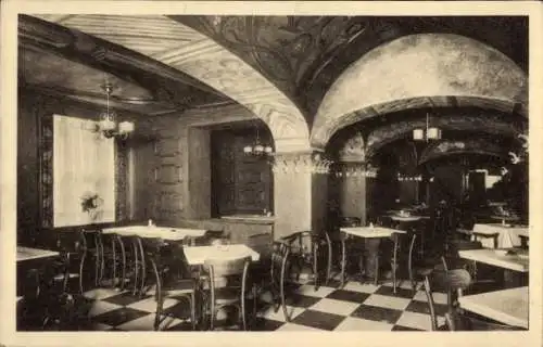 Ak Düsseldorf am Rhein, Stadt-Schänke, Gastraum