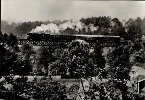 Ak Deutsche Eisenbahn, Dampflokomotive Baureihe 65.10, 65 1049 mit Sonderzug, Angelroda 1979