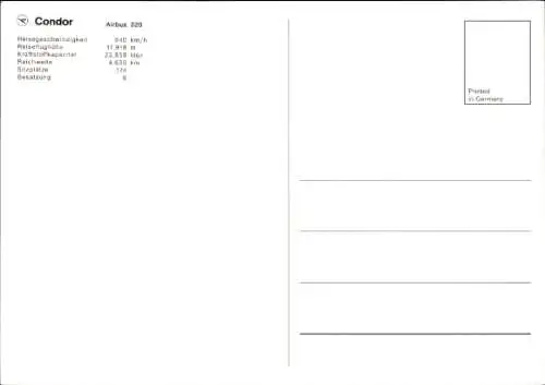 Ak Deutsches Passagierflugzeug, Condor, Airbus A320, D-AICA