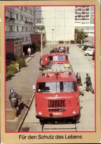 Ak Für den Schutz des Lebens, Auf die Arbeit der Feuerwehr