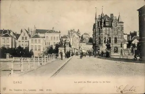 Ak Gand Gent Ostflandern, Le pont du pain perdu vu de face