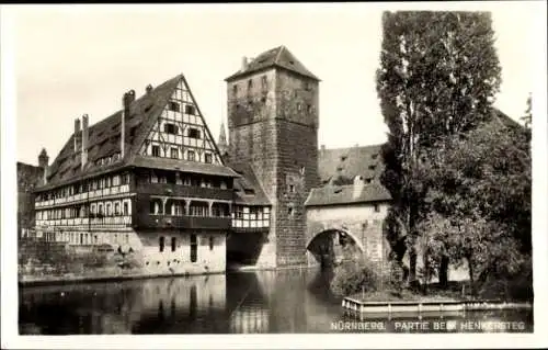 Ak Nürnberg in Mittelfranken, Henkersteg, Fachwerkhaus