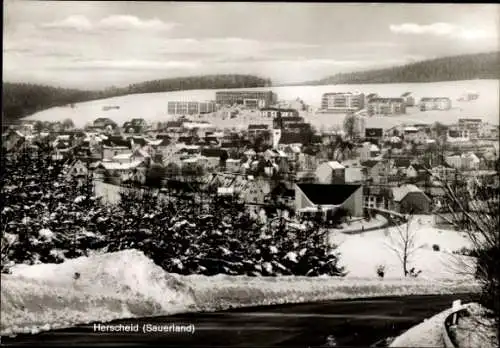 Ak Herscheid im Sauerland, Gesamtansicht, Winter