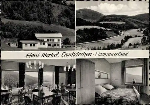 Ak Bontkirchen Brilon Hochsauerland, Haus Ittertal S. Seels, Innenansicht