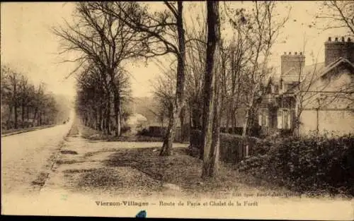 Ak Vierzon Cher, Villages, Route de Paris et Chalet de la Foret