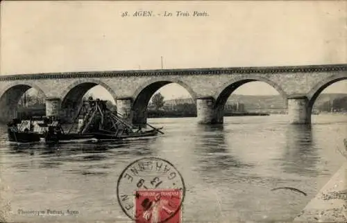 Ak Agen Lot et Garonne, Les Trois Ponts