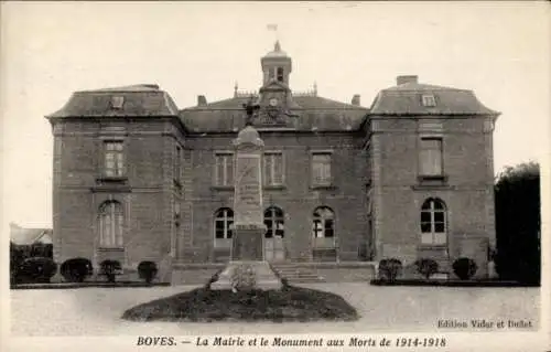 Ak Boves Somme, Marie, Monument aux Morts de 1914-1918