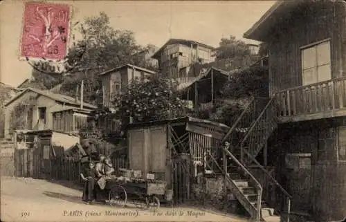 Ak Paris XVIII Montmartre, vue dans le Marquis