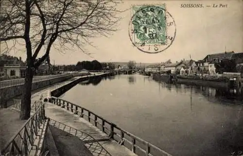 Ak Soissons Aisne, Hafen