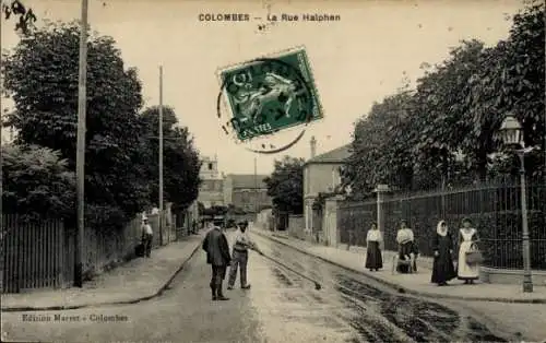 Ak Colombes Hauts de Seine, la Rue Halphen