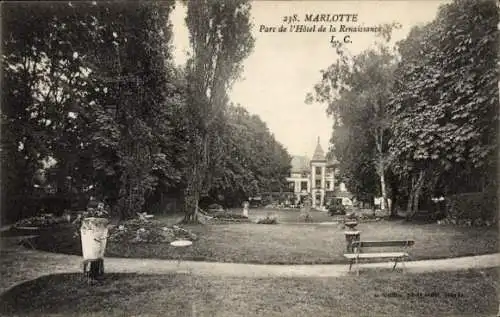 Ak Marlotte Seine et Marne, Parc de l'Hotel de la Renaissance