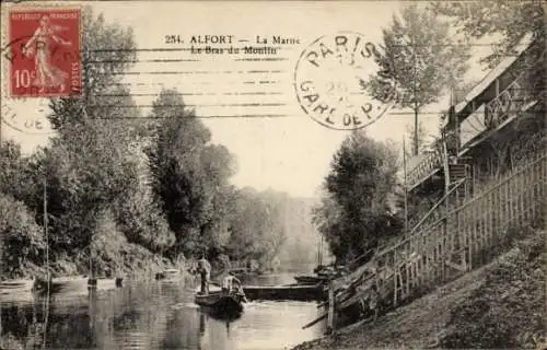 Ak Alfort Val de Marne, La Marne, Le Bras du Moulin