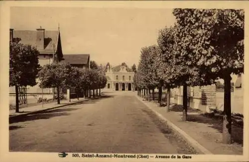 Ak Saint Amand Montrond Cher, Avenue de la Gare