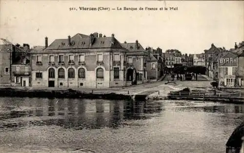 Ak Vierzon Cher, La Banque de France, le Mall