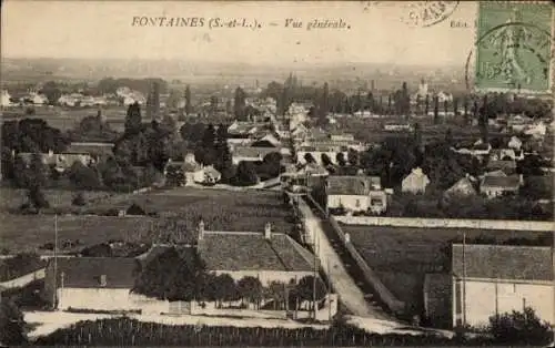 Ak Fontaines les Chalon Saône et Loire, Gesamtansicht