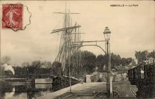 Ak Abbeville Somme, Hafen