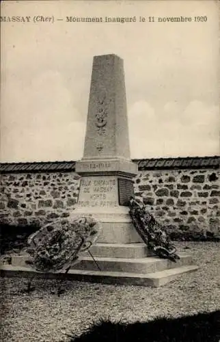 Ak Massay Cher, Monument inaugure le 11 novembre 1920