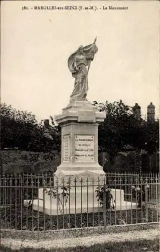 Ak Marolles sur Seine Seine-et-Marne, Le Monument